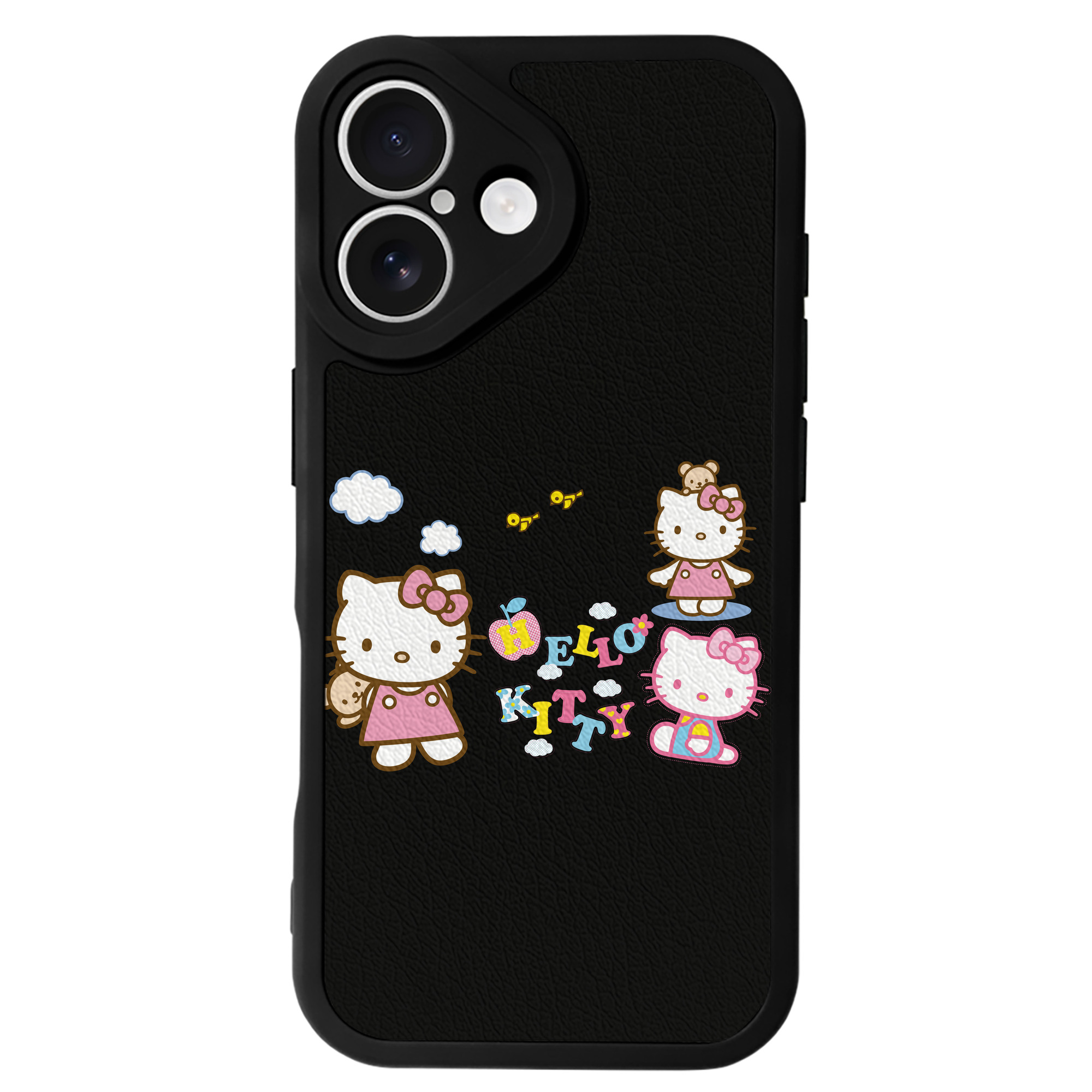 （画像用） Hello Kitty ハローキティ 【iPhone 16シリーズ対応】シリコンスマホケース（レザー調） 材質：シリコン
